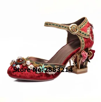 Beading Rhinestone Embellished Round Toe Lady Pumps Flower Metal Heels Ankle Wrap Sandals Shoes Evening Party Women High Heels
Beading Rhinestone Embellished Round Toe Lady Pumps Flower Metal Heels Ankle Wrap Sandals Shoes Evening Party Women High Heels