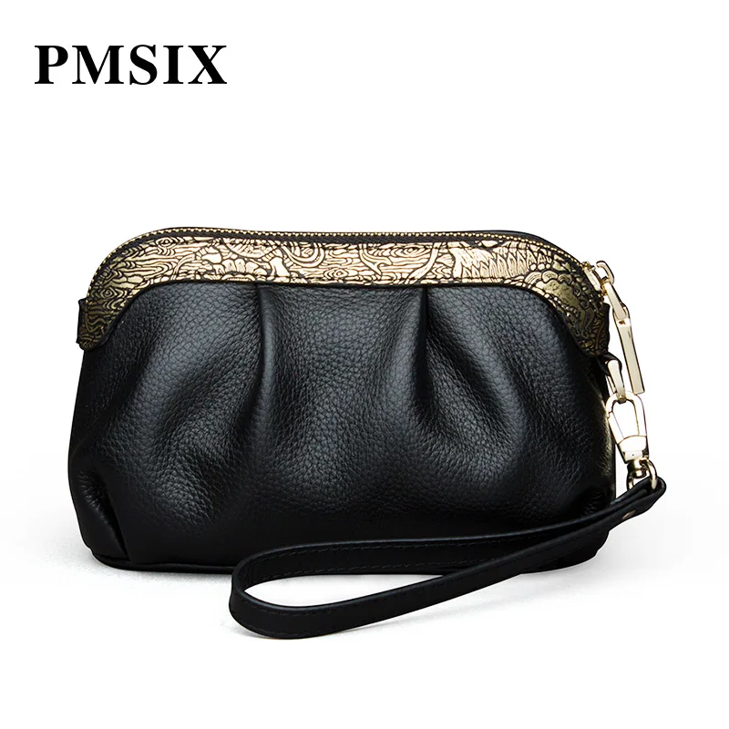 PMSIX Womens Small Bags Genuine Leather Women's Clutch Wallet Ruched Metal Straps Ladies Wristlets Hobos Soft Dumpling Bag
PMSIX Womens Small Bags Genuine Leather Women's Clutch Wallet Ruched Metal Straps Ladies Wristlets Hobos Soft Dumpling Bag