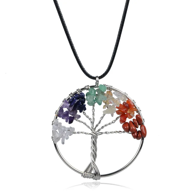 Rainbow 7 Colors Tree shape Pendant Necklace Multicolor Wisdom Tree Natural Stone Necklace For Women Jewelry
Rainbow 7 Colors Tree shape Pendant Necklace Multicolor Wisdom Tree Natural Stone Necklace For Women Jewelry