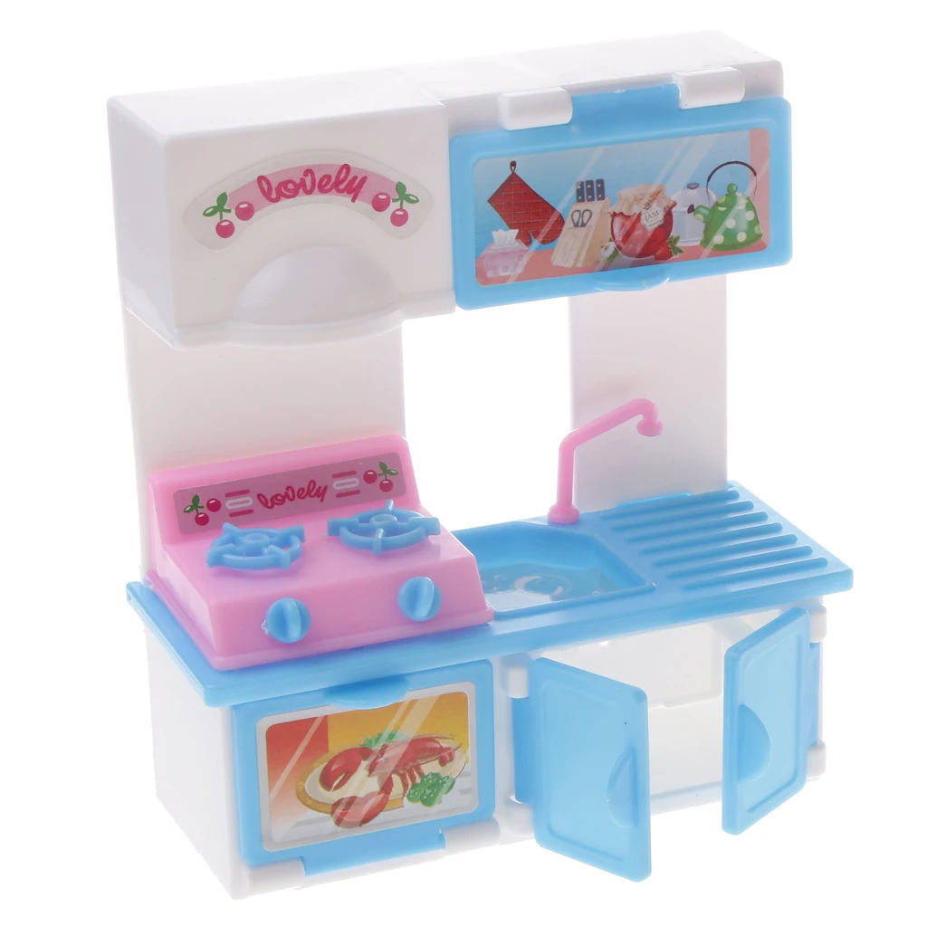 High quality Mini Pink Wardrobe with 3 big drawers and 2 small drawers Suitable for 29cm fashion doll dollhouses decoration