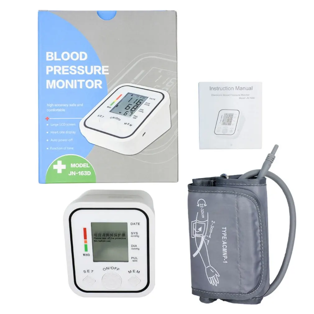 LCD Digital Upper Arm Blood Pressure Monitor Heart Beat Meter Pulse Machine Automatic Blood Pressure Monitor tonometer manometer
LCD Digital Upper Arm Blood Pressure Monitor Heart Beat Meter Pulse Machine Automatic Blood Pressure Monitor tonometer manometer