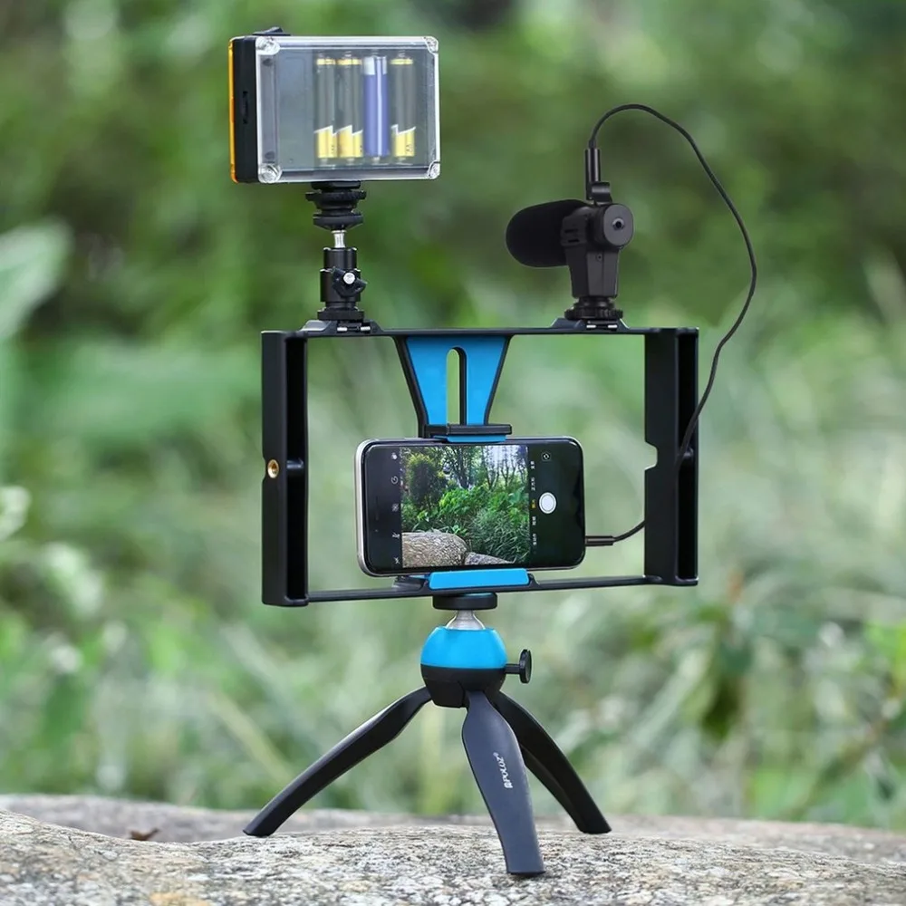 PULUZ 4 in 1 Live Broadcast LED Selfie Light Smartphone Video Rig Kits With Microphone Tripod Mount Cold Shoe Tripod Head
PULUZ 4 in 1 Live Broadcast LED Selfie Light Smartphone Video Rig Kits With Microphone Tripod Mount Cold Shoe Tripod Head