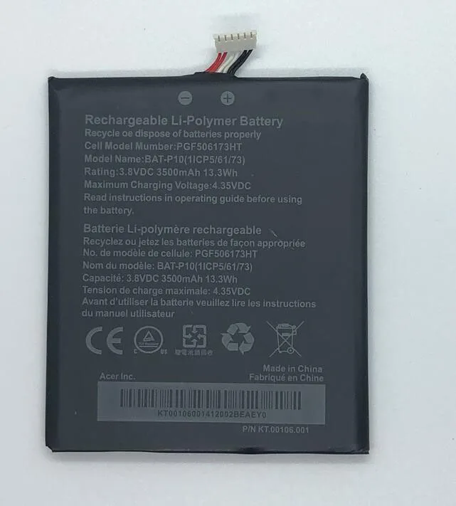 GeLar 3.8V 3500mAh Rechargeable Li-Polymer Battery for Acer Liquid E700 for Triple E39 PGF506173HT BAT-P10 battery
GeLar 3.8V 3500mAh Rechargeable Li-Polymer Battery for Acer Liquid E700 for Triple E39 PGF506173HT BAT-P10 battery