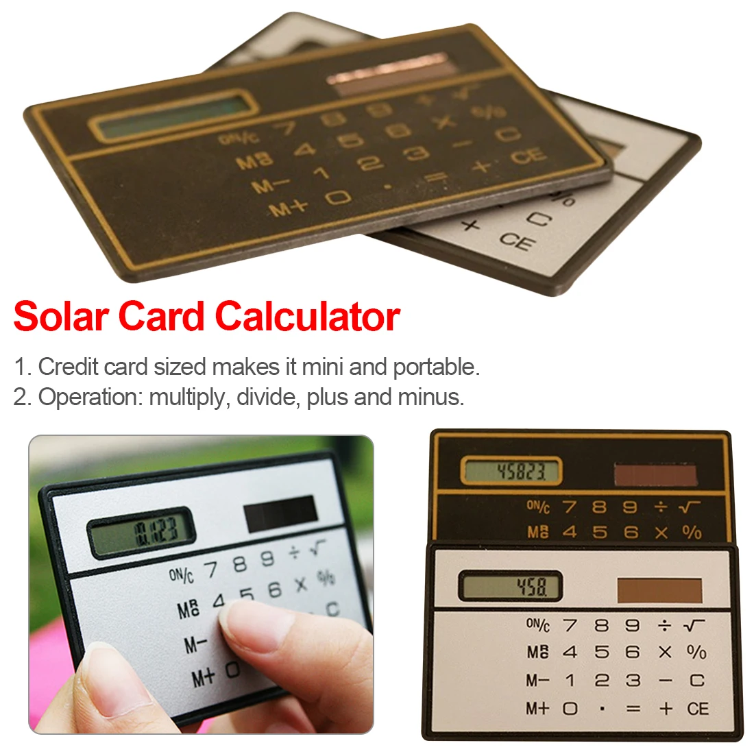 Mini Slim Credit Card Cheap Solar Power Pocket Calculator Novelty Small Portable 8 DigitsTravel Calculator Color Random
Mini Slim Credit Card Cheap Solar Power Pocket Calculator Novelty Small Portable 8 DigitsTravel Calculator Color Random