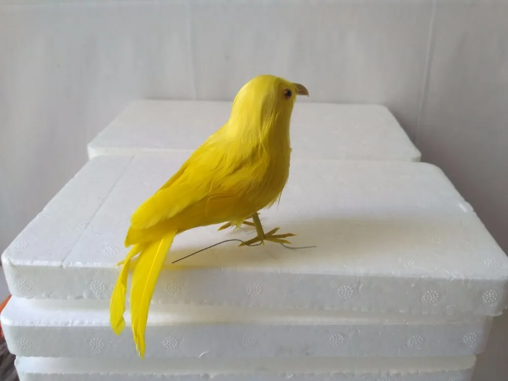 

foam&feathers artificial bird about 12cm yellow bird,pastoral handicraft,home garden decoration prop,gift a1924