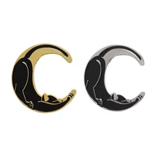 Yoga Stretching Cat Crescent moon Brooches Witchcraft Lapel pins Black Wicca Jewelry Pins for Witches
Yoga Stretching Cat Crescent moon Brooches Witchcraft Lapel pins Black Wicca Jewelry Pins for Witches