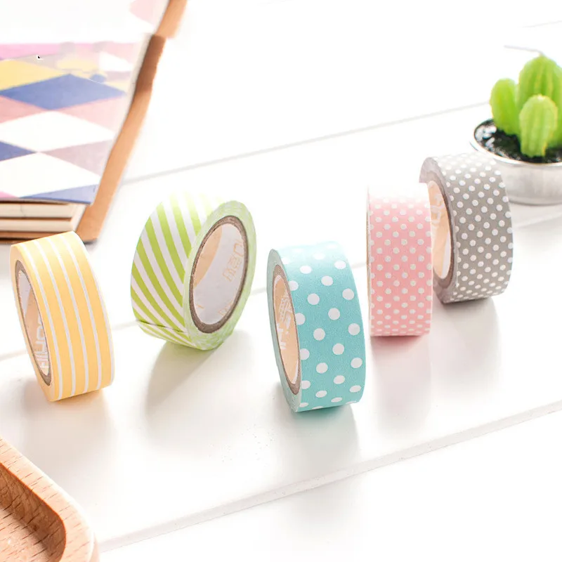 5Pcs Candy Color Rainbow Striped DotsMasking Tape DIY Scrapbooking Photo Album Gift
5Pcs Candy Color Rainbow Striped DotsMasking Tape DIY Scrapbooking Photo Album Gift