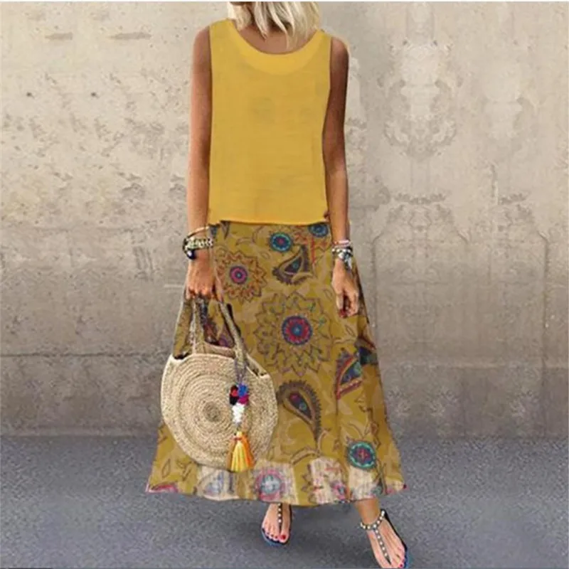 Women Summer Sleeveless Boho Floral Dress 2019 Fasshion Ladies Beach Evening Party Casual Loose Ankle-Length Dress Sundress
Women Summer Sleeveless Boho Floral Dress 2019 Fasshion Ladies Beach Evening Party Casual Loose Ankle-Length Dress Sundress