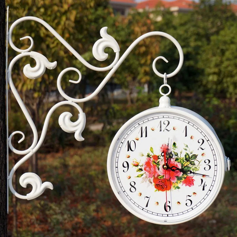 Metal Wrought Iron Double Sided Wall Clock Decorative Clocks Relogio de Parede Vintage Reloj Pared Relojes de Pared Casa Wanduhr
Metal Wrought Iron Double Sided Wall Clock Decorative Clocks Relogio de Parede Vintage Reloj Pared Relojes de Pared Casa Wanduhr