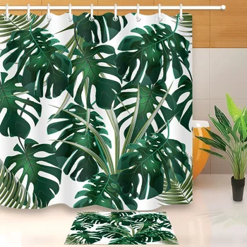 Green Leaves Monstera White Shower Curtain with Rug Set Bathroom Waterproof Mildew Resistant Polyester Fabric for Bathtub Decor
Green Leaves Monstera White Shower Curtain with Rug Set Bathroom Waterproof Mildew Resistant Polyester Fabric for Bathtub Decor