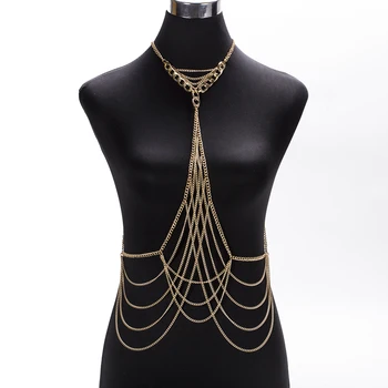 Luxury Fashion Sexy Body Waist chain Gold Silver color Body Chain Bra Slave Harness Necklace Tassel Waist Jewelry
Luxury Fashion Sexy Body Waist chain Gold Silver color Body Chain Bra Slave Harness Necklace Tassel Waist Jewelry