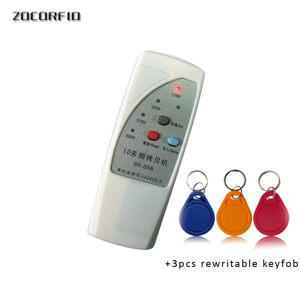 Handheld RFID Copier /EM RFID Duplicator use for 125KHz EM4100 access control system+3pcs rewritable keyfob
Handheld RFID Copier /EM RFID Duplicator use for 125KHz EM4100 access control system+3pcs rewritable keyfob