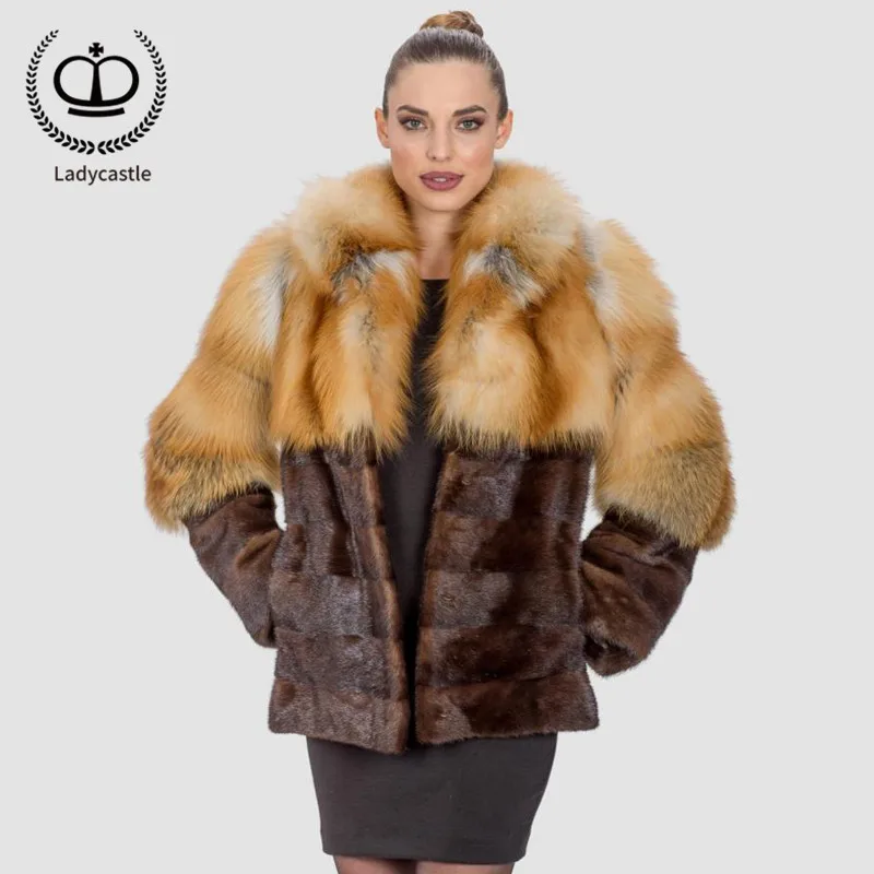 2018 New Real Mink Fur Coat With Red Fox Lapel Collar Patchwork Coat Fur Natural Women Mink Genuine Fur Jacket Winter MKW-138
2018 New Real Mink Fur Coat With Red Fox Lapel Collar Patchwork Coat Fur Natural Women Mink Genuine Fur Jacket Winter MKW-138