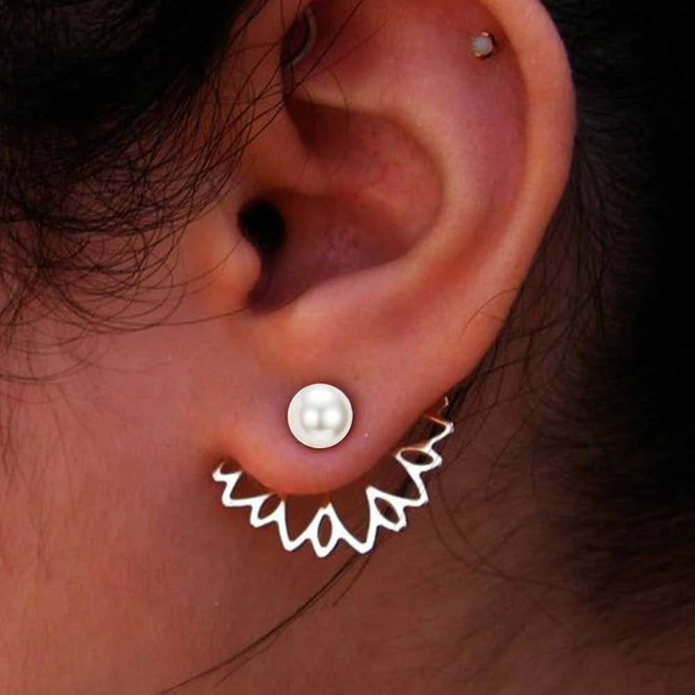 KINFOLK Fashion Lotus Crystal Pearl Flower Stud Earrings For Women Double Sided Ear Gold Silver Color Earrings Summer Jewelry
KINFOLK Fashion Lotus Crystal Pearl Flower Stud Earrings For Women Double Sided Ear Gold Silver Color Earrings Summer Jewelry