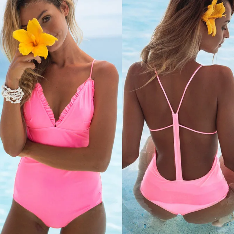 Women One Piece Swimsuit Candy colors Print Female High Waisted Swimwear Sexy Push Up Bandage Ruffle Bathing Suit Monokini
Women One Piece Swimsuit Candy colors Print Female High Waisted Swimwear Sexy Push Up Bandage Ruffle Bathing Suit Monokini