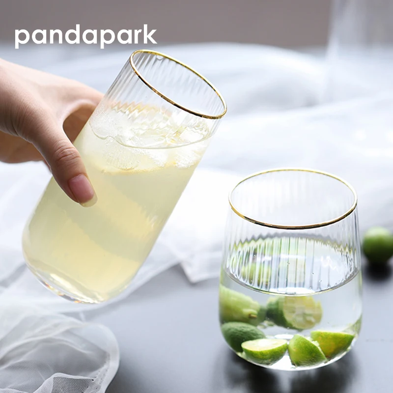 Pandapark 2018 новая стеклянная бутылка с золотыми краями стаканы для красного вина