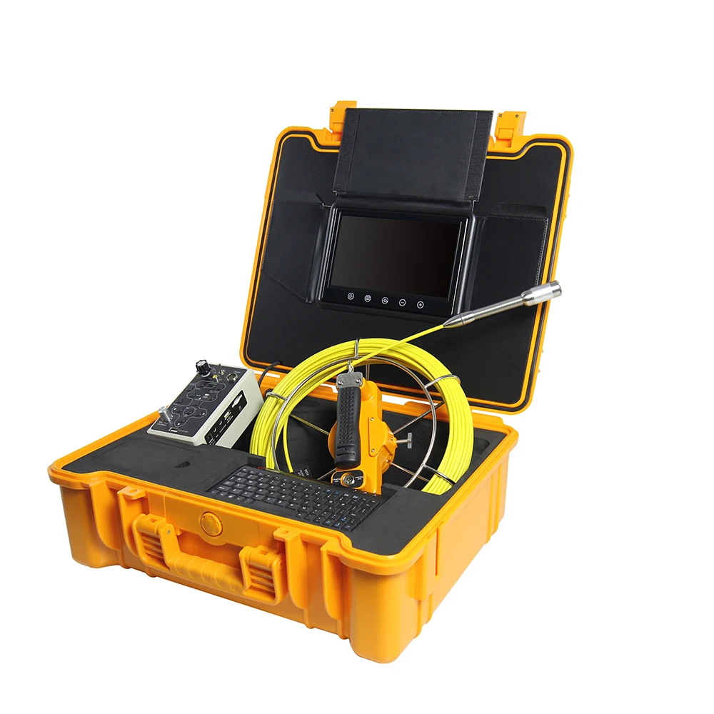 

23mm Pipe Inspection Camera 512hz Transmitter Pipe Locating Drain Sewer Video Camera 9'LCD Keyboard Meter Counter Zoom Endoscope