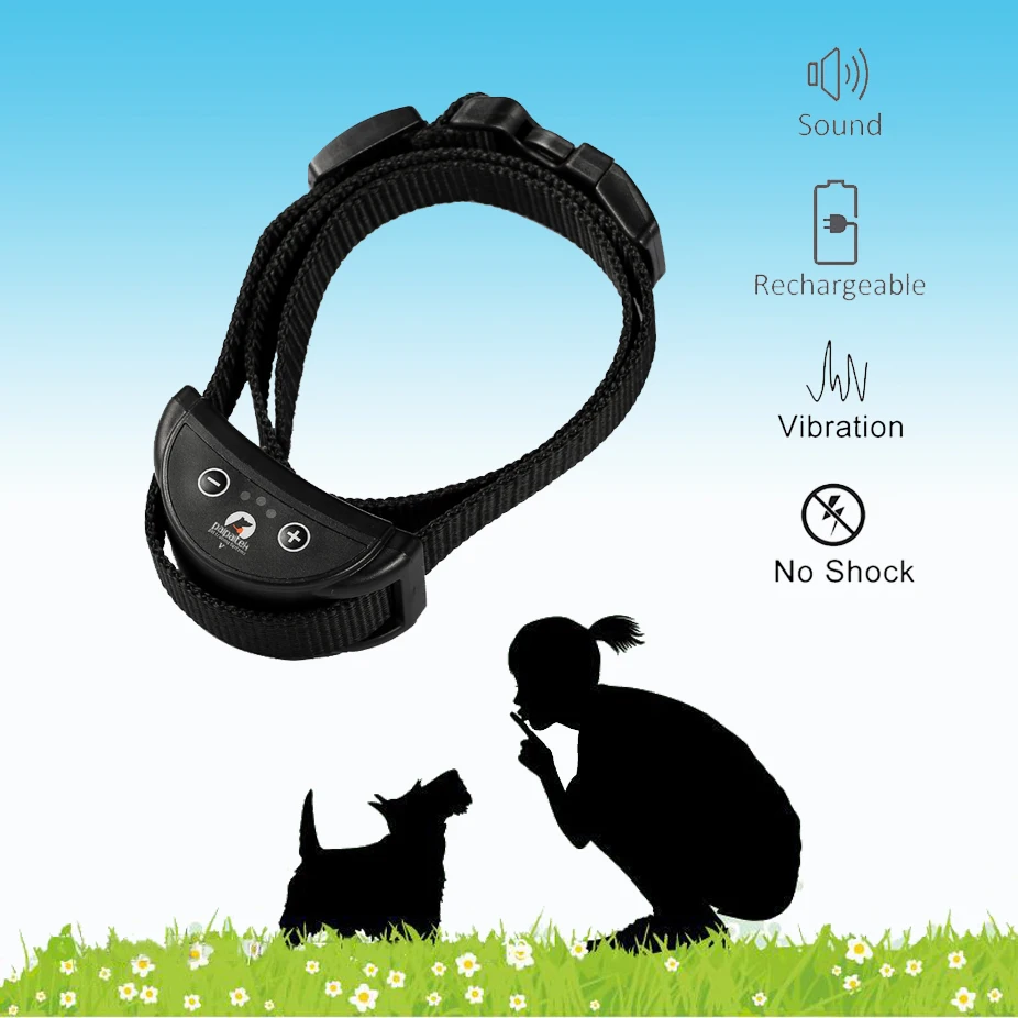 Paipaitek Dog Bark Collar No Shock Training Collar Sound Vibrate Bark Stop Collar for Small Medium Large Sized Dog Rechargeable
Paipaitek Dog Bark Collar No Shock Training Collar Sound Vibrate Bark Stop Collar for Small Medium Large Sized Dog Rechargeable