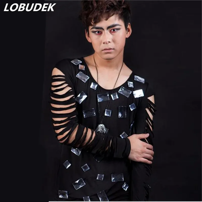 Metrosexual T-shirt hole Slim male costume party prom DS DJ fashion singer dancer show stage bar wedding nightclub super star
Metrosexual T-shirt hole Slim male costume party prom DS DJ fashion singer dancer show stage bar wedding nightclub super star