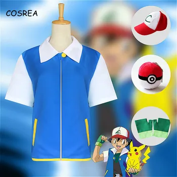 Anime Ash Ketchum Cosplay Costumes Pocket Monster Cosplay Blue Jacket + Gloves + Hat + Ash Ketchum Ball for Men Adults 
Anime Ash Ketchum Cosplay Costumes Pocket Monster Cosplay Blue Jacket + Gloves + Hat + Ash Ketchum Ball for Men Adults