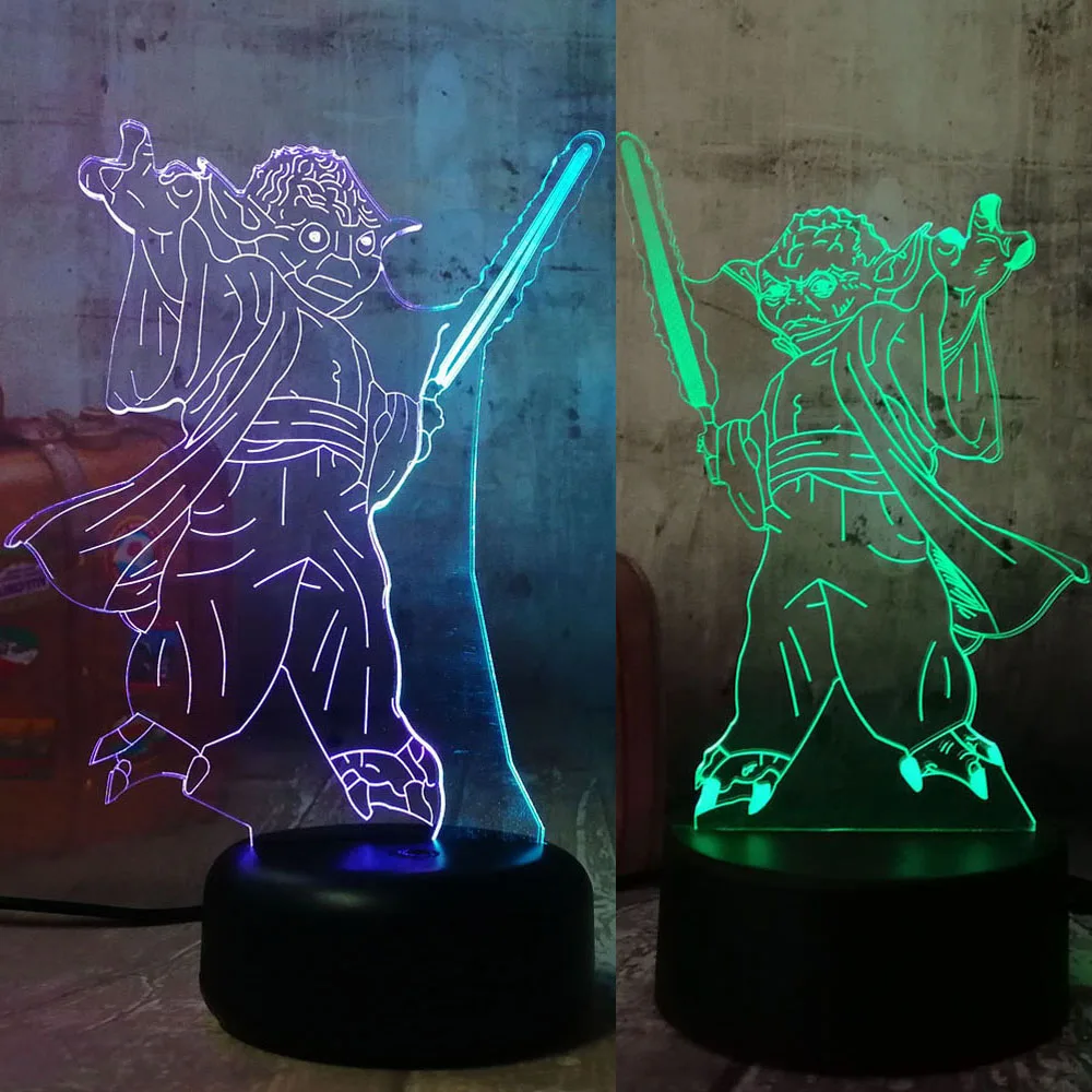 Amazing 3D Lamp Star Wars Juda Yuda 7 Color Night Light Portable Flashlight Vool Decoration for Home Bar Desk Lamp Kids Gift
Amazing 3D Lamp Star Wars Juda Yuda 7 Color Night Light Portable Flashlight Vool Decoration for Home Bar Desk Lamp Kids Gift