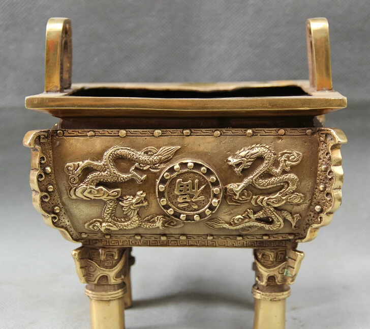524 "Chinese dynasty palace Brass Ding four Foot dragon Incense Burner Censer Discount 35%
524 "Chinese dynasty palace Brass Ding four Foot dragon Incense Burner Censer Discount 35%
