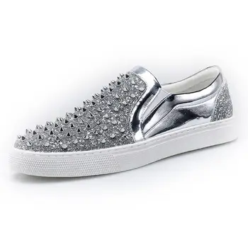 New Luxury Men's Fashion Casual Shoes Gold/Black Glitter Leisure Slip on Rivets Loafers Shoes Man Party Weeding Dress Shoes 44
New Luxury Men's Fashion Casual Shoes Gold/Black Glitter Leisure Slip on Rivets Loafers Shoes Man Party Weeding Dress Shoes 44