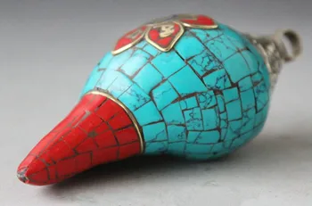 TNUKK Chinese Buddhism in Tibet silver turquoise coral conch shells amulet pendant +gift necklace
TNUKK Chinese Buddhism in Tibet silver turquoise coral conch shells amulet pendant +gift necklace