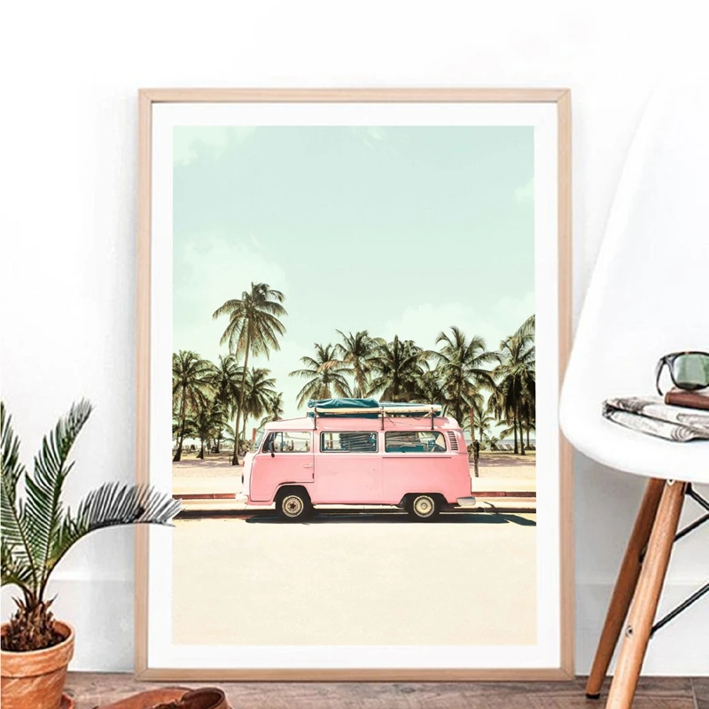 Pink Camper Van Bus Canvas Art Prints Retro Car Poster Beach Palm Trees Canvas Painting Coastal Wall Picture Boho Art Home Decor
Pink Camper Van Bus Canvas Art Prints Retro Car Poster Beach Palm Trees Canvas Painting Coastal Wall Picture Boho Art Home Decor