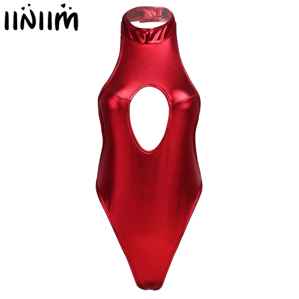 iiniim Womens Wetlook Bodycon Faux Leather Open Bra Backless High Cut Lingerie Thong Leotard Sexy Clubwear Costumes Bodysuit
iiniim Womens Wetlook Bodycon Faux Leather Open Bra Backless High Cut Lingerie Thong Leotard Sexy Clubwear Costumes Bodysuit