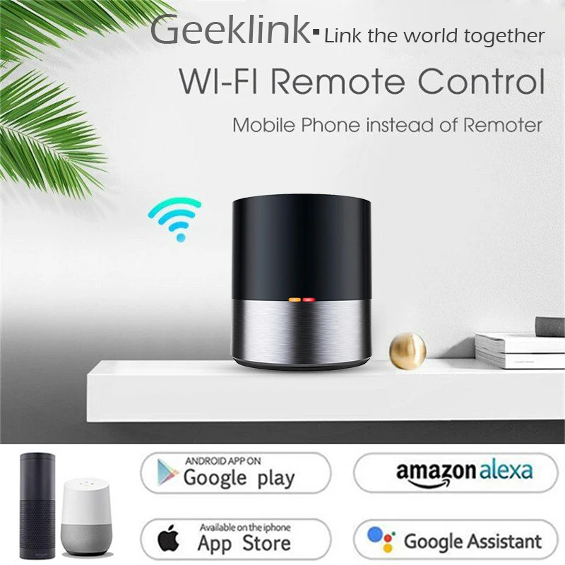 Geeklink Smart Home WIFI+IR App Siri Voice Controller AC TV Fans Remote Control UK US EU Adapter for USA Alexa USA Google Home
Geeklink Smart Home WIFI+IR App Siri Voice Controller AC TV Fans Remote Control UK US EU Adapter for USA Alexa USA Google Home
