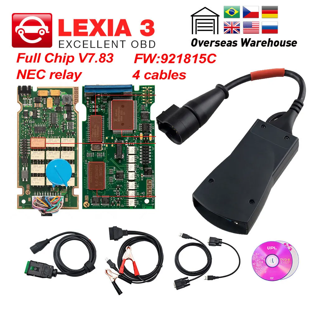 Lexia 3 PP2000 Full Chip Diagbox V7.83 with Firmware 921815C Lexia3 V48/V25 For Citroen for Peugeot OBDII diagnostic-tool
Lexia 3 PP2000 Full Chip Diagbox V7.83 with Firmware 921815C Lexia3 V48/V25 For Citroen for Peugeot OBDII diagnostic-tool