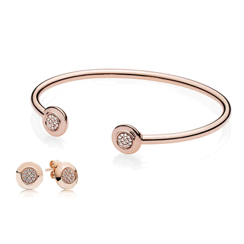 Authentic 925 Sterling Silver Pans Rose Signature Bangle And Earring Gift Set Original Women DIY Bead Charm Bracelet Jewelry
Authentic 925 Sterling Silver Pans Rose Signature Bangle And Earring Gift Set Original Women DIY Bead Charm Bracelet Jewelry