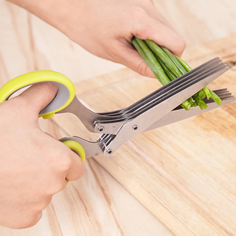 Steel Kitchen tool Multi functional Stainless 5 Layers Scissors Sushi Shredded Scallion Cut Herb Spices Scissors
Steel Kitchen tool Multi functional Stainless 5 Layers Scissors Sushi Shredded Scallion Cut Herb Spices Scissors