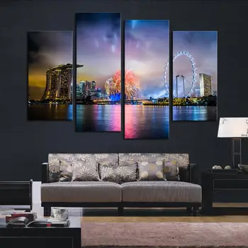 New Hot Sell 4 Panel Colorful City Night Large HD Picture Modern Home Wall Decor Canvas Print Painting For House Decorate
New Hot Sell 4 Panel Colorful City Night Large HD Picture Modern Home Wall Decor Canvas Print Painting For House Decorate