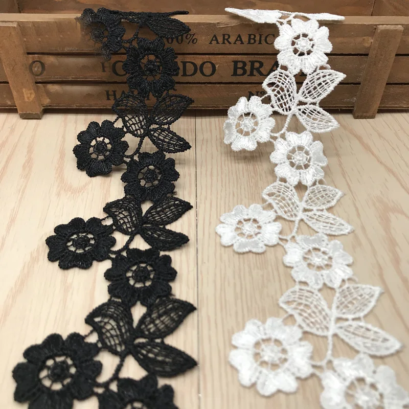 15yards White Water Soluble Embroidery Lace Trim Black 5.5cm diy clothes dress accessories thicken polyester lace fabric
15yards White Water Soluble Embroidery Lace Trim Black 5.5cm diy clothes dress accessories thicken polyester lace fabric