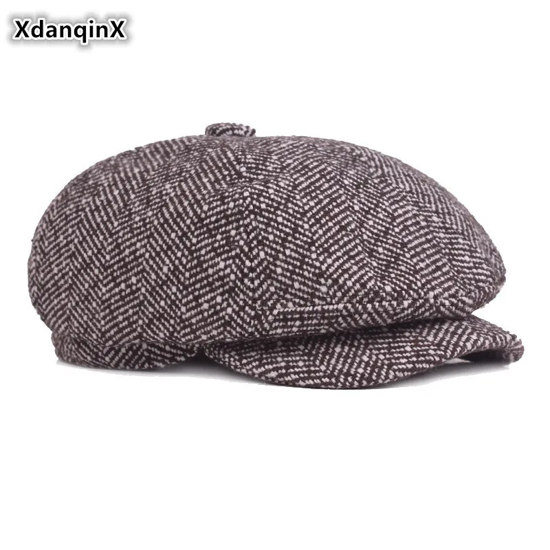XdanqinX берет для мужчин среднего возраста осень-зима теплая шерстяная шапка