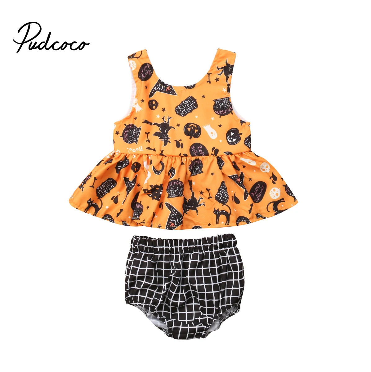Cute Halloween Newborn Baby Girls Clothes Set Cartoon Tops Dress+Plaid Shorts 2Pcs Outfits Baby Kids Pumpkin Print Costumes
Cute Halloween Newborn Baby Girls Clothes Set Cartoon Tops Dress+Plaid Shorts 2Pcs Outfits Baby Kids Pumpkin Print Costumes