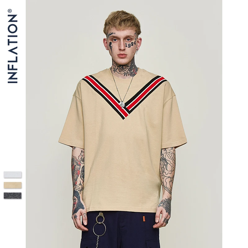 INFLATION Oversized V Stripe T-shirt 2018 summer mens casual T Shirt streetwear brand clothing man's loose trendy top tee 8198S
INFLATION Oversized V Stripe T-shirt 2018 summer mens casual T Shirt streetwear brand clothing man's loose trendy top tee 8198S