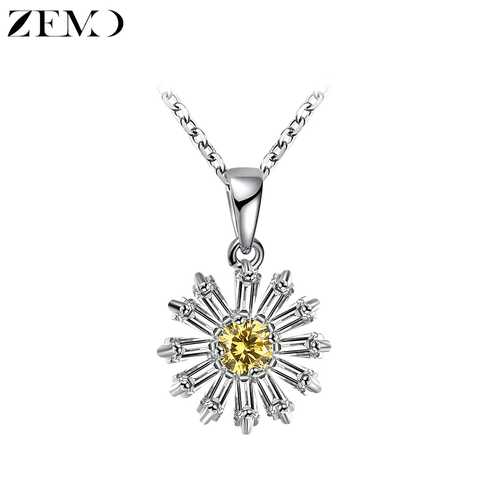 ZEMO Daisy Flower Small Pendant Necklace Yellow Crystal Collar Female Elegant Necklace Oorbellen Grils Women Colar de Plata Gift
ZEMO Daisy Flower Small Pendant Necklace Yellow Crystal Collar Female Elegant Necklace Oorbellen Grils Women Colar de Plata Gift