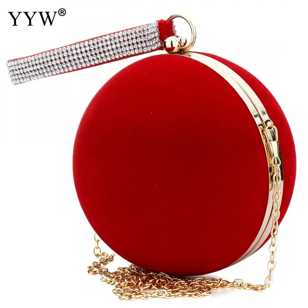 YYW Unique Velvet Iron-On Lady Handbag Red Shoulder Clutch Bag Spherical Evening Bags Small Purse Chain Shoulder Bolsos Mujer
YYW Unique Velvet Iron-On Lady Handbag Red Shoulder Clutch Bag Spherical Evening Bags Small Purse Chain Shoulder Bolsos Mujer