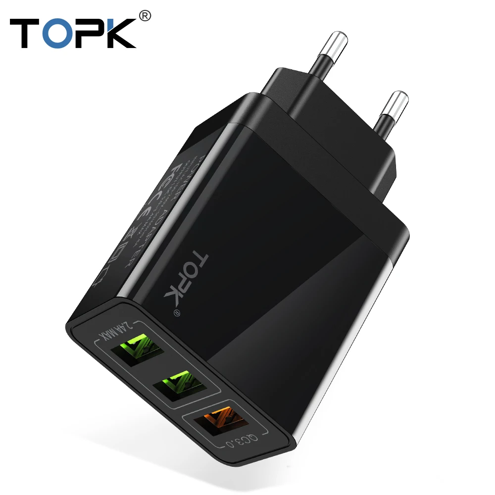 TOPK USB Charger Quick Charge 3.0 Fast Charging QC3.0 Multi USB Charger for Samsung S10 Plus Xiaomi Travel Wall Phone Charger EU
TOPK USB Charger Quick Charge 3.0 Fast Charging QC3.0 Multi USB Charger for Samsung S10 Plus Xiaomi Travel Wall Phone Charger EU