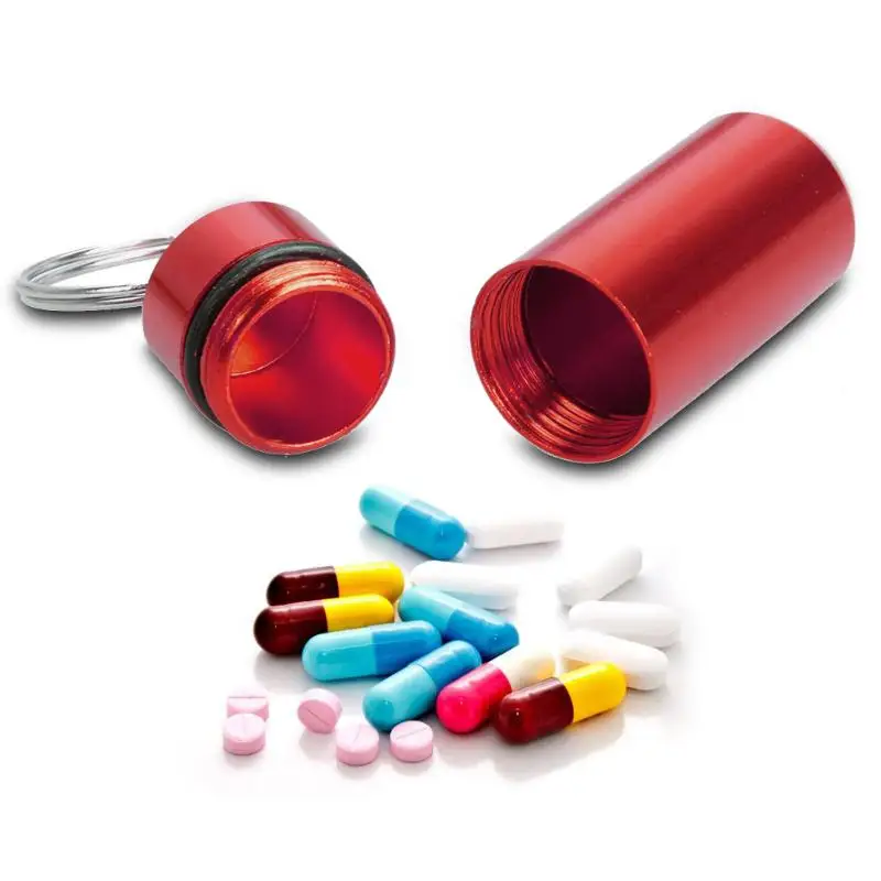 Waterproof Sealing Aluminum Alloy Pill Box Drug Holder Container Unique Medicine Storage Organizer Keychain Metal Pillbox
Waterproof Sealing Aluminum Alloy Pill Box Drug Holder Container Unique Medicine Storage Organizer Keychain Metal Pillbox