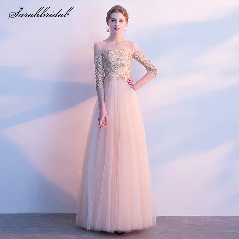 2019 New Arrivals Three Quarter Prom Dresses Long Dresses Appliques Illusion Tulle Crystal Lace Party Gown Rode De Soiree WT3100
2019 New Arrivals Three Quarter Prom Dresses Long Dresses Appliques Illusion Tulle Crystal Lace Party Gown Rode De Soiree WT3100
