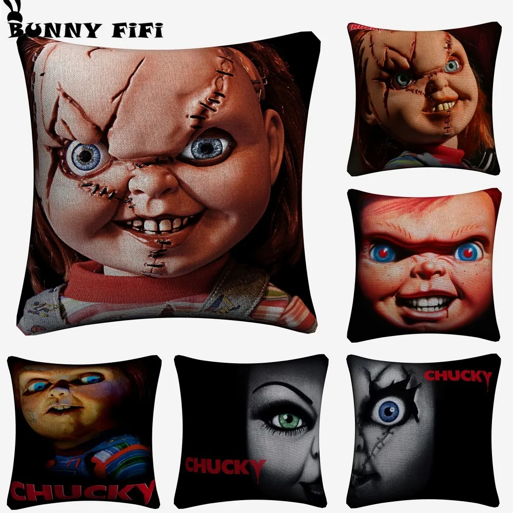 Chucky Doll Horror Movie Decorative Cotton Linen Cushion Cover 45x45cm For Sofa Chair Pillowcase Home Decor Almofada
Chucky Doll Horror Movie Decorative Cotton Linen Cushion Cover 45x45cm For Sofa Chair Pillowcase Home Decor Almofada