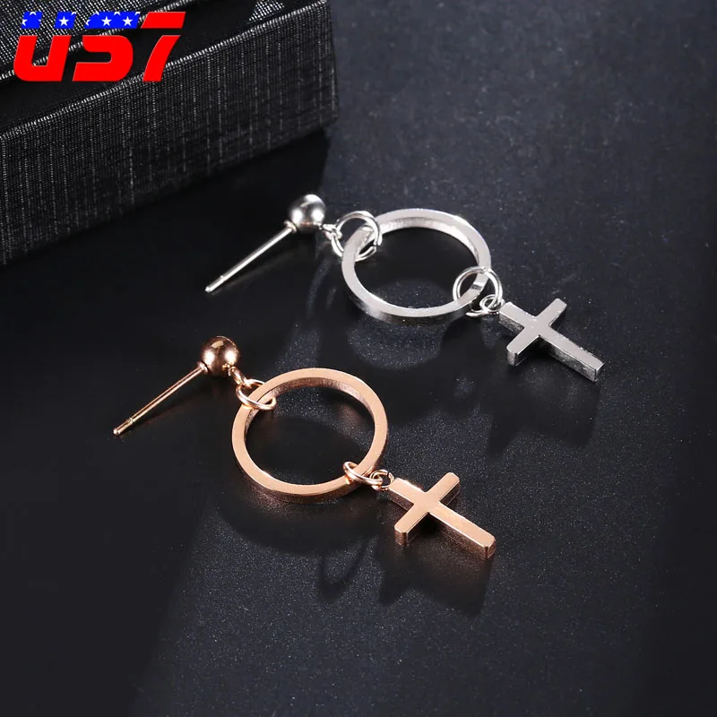 US7 Stainless Steel Women Cross Earrings Geometry Drop Charming Circle Cross Earring Hanging Dangle Jewelry For Gift Wedding
US7 Stainless Steel Women Cross Earrings Geometry Drop Charming Circle Cross Earring Hanging Dangle Jewelry For Gift Wedding