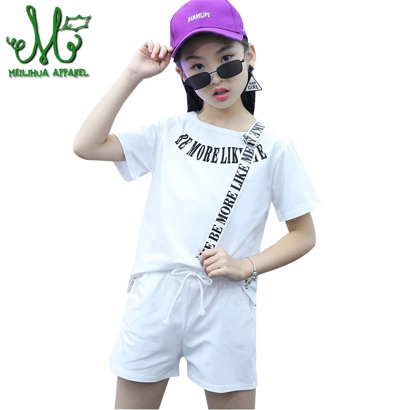 Teens Summer Girls Clothing Sets 2018 New Letter 100% Cotton T-shirts & Denim Shorts 2Pcs For 4 6 8 10 12 14 Years Kids Clothes
Teens Summer Girls Clothing Sets 2018 New Letter 100% Cotton T-shirts & Denim Shorts 2Pcs For 4 6 8 10 12 14 Years Kids Clothes