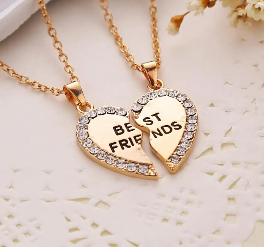 New 2pcs HOSS Crystal Half Love Heart Pendant Best Friends Necklace Friendship Gift
New 2pcs HOSS Crystal Half Love Heart Pendant Best Friends Necklace Friendship Gift