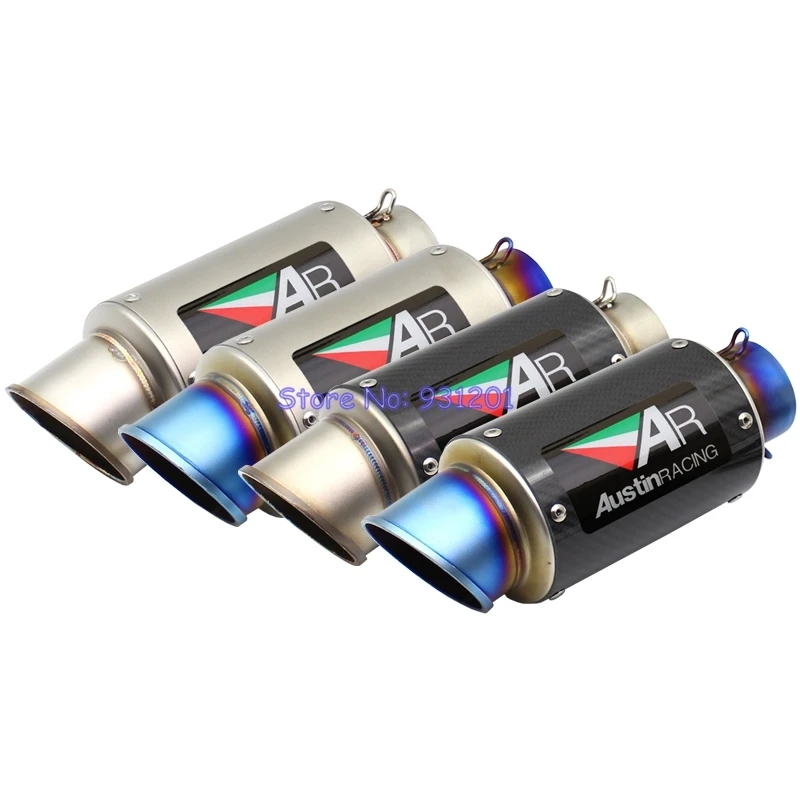 Inlet 51mm 61mm AR Austin Racing Exhaust Motorcycle Escape Moto DB Killer Pot Echappement Muffler Pipe Universal 
Inlet 51mm 61mm AR Austin Racing Exhaust Motorcycle Escape Moto DB Killer Pot Echappement Muffler Pipe Universal