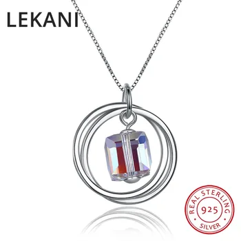 LEKANI Trendy Circles Cube Crystals From SWAROVSKI Pendants Necklaces Magic Maxi Collier Real 925 Sterling Silver Jewelry Women
LEKANI Trendy Circles Cube Crystals From SWAROVSKI Pendants Necklaces Magic Maxi Collier Real 925 Sterling Silver Jewelry Women